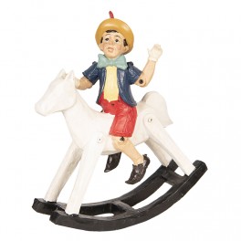 Dekorativní soška Pinocchio na houpacím koni