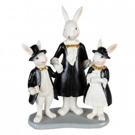 Dekorace Rabbit family black & white