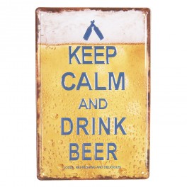 Plechová cedule Keep calm and drink beer