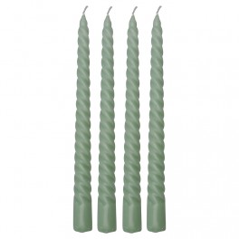 Svíčky Twist pale green 4 ks