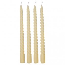 Svíčky Twist pale yellow 4 ks