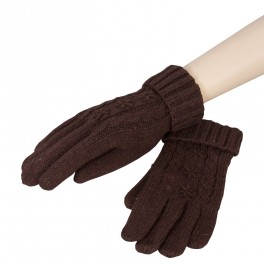 Pletené rukavice hnědé Aspen