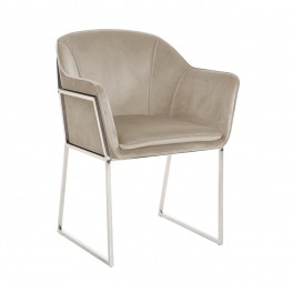 Židle Tresanto khaki velvet / silver