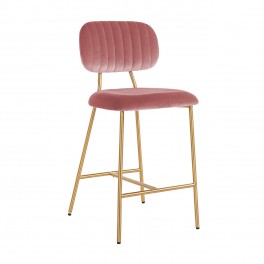 Barová židle Xenia blush velvet / brushed gold