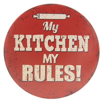 Plechová cedule My kitchen my rules - Kliknutím zobrazíte detail obrázku.