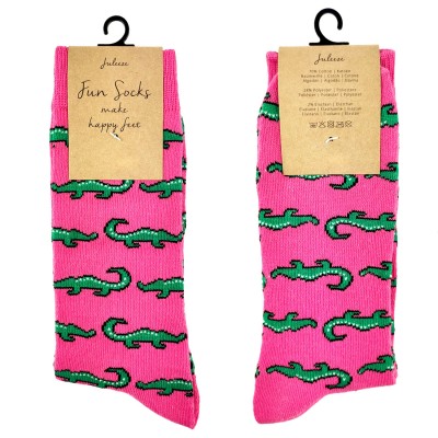Ponožky růžové s krokodýly 39-41 - Kliknutím zobrazíte detail obrázku.