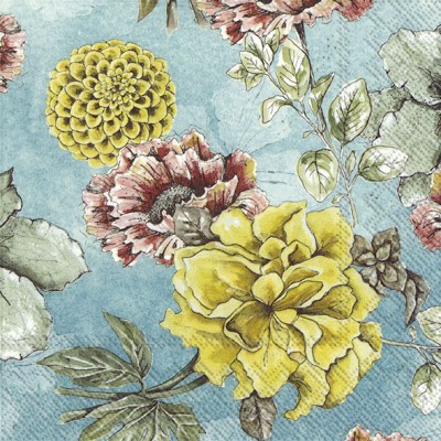Papírové ubrousky Blossom tale turquoise - Kliknutím zobrazíte detail obrázku.