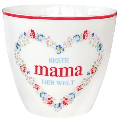 Latté šálek Mama white (Nejlepší máma na světe) - Kliknutím zobrazíte detail obrázku.